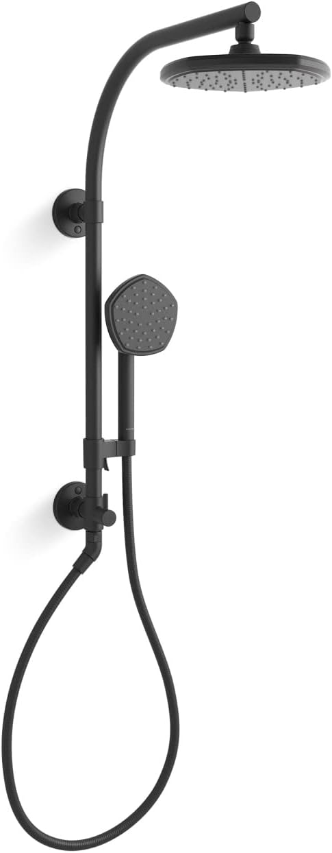 KOHLER 27118-G-BL Hydrorail-R Occasion Arch Shower Column Kit With Rainhead And Handshower 1.75 Gpm in Matte Black