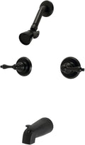 Kingston Brass KB240AL Victorian Double-Handle Tub and Shower Faucet in Matte Black