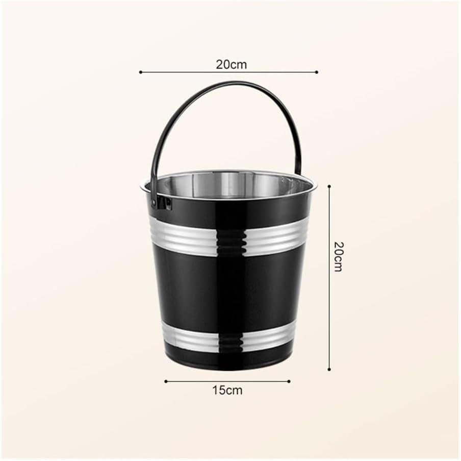 Ice Bucket, 304 Stainless Steel Ice Bucket Bar Restaurant Ice Grain Bucket French Fries Fried Chicken Snacks Carry Bucket Champagne Red Wine Bucket Ice Buckets for Parties(Gold,Large)