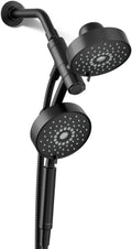 KOHLER 23219-BL Purist 2-in-1 Multi Function Shower Kit includes SHOWERHEAD & HAND SHOWER, Full Coverage Spray & Rotating Rail, Matte Black, 2.5 GPM