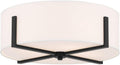 Kichler Malen 52594BK Flush Mount 4-Light 20˝ with White Fabric Shade in Black
