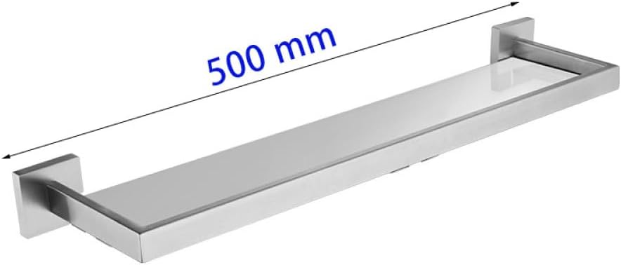 Stainless Steel Bathroom Accessories Brushed Nickel Towel Rack Toilet Paper Holder Towel Bar Hook Toilet Hardware,Glass Shelf 50cm,