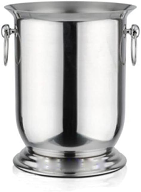 Ice Cube Champagne Bucket with Stand, Stainless Steel Double Wall Wine Chiller with Carrying Handle, Ice Buckets for Parties Festival Bar Outdoor or Indoor Use, 5L for Wine