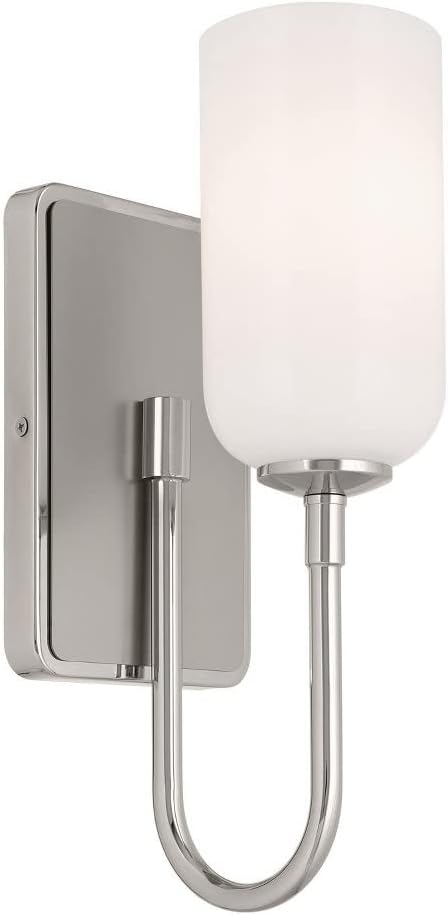 Kichler Solia 13.5' 1 Light Wall Sconce with Opal Glass in Polished Nickel with Stain Nickel