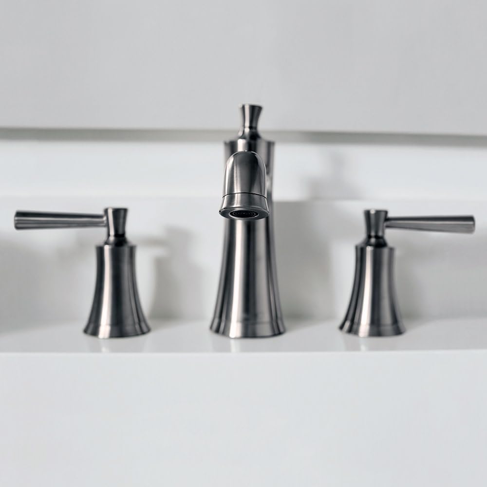 hansgrohe 04774000 Joleena 1.2 GPM Widespread Faucet with Pop-Up Drain, 7.75-Inches Tall, Chrome
