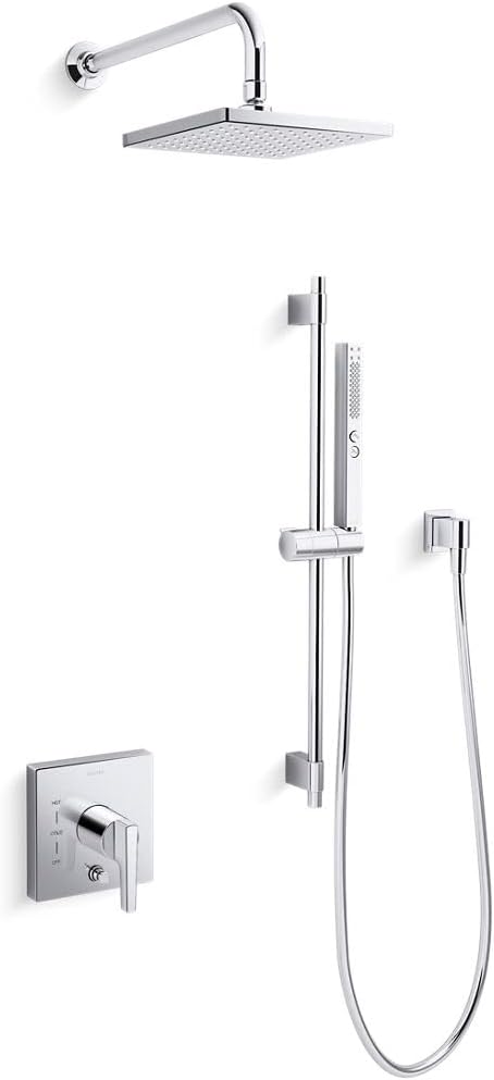 Kohler K-26273-G-CP Honesty Shower Kit with Showerhead, Handshower, and Trim, 1.75 gpm, Polished Chrome