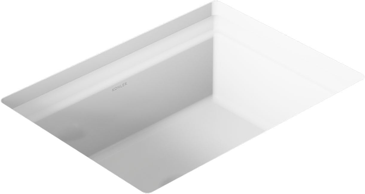 Kohler K-21783-0 Artifacts 21 1/4' Rectangle Undermount Bathroom Sink, White