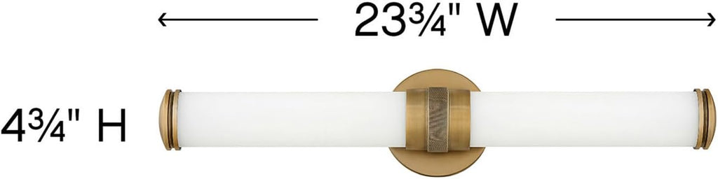 Hinkley Remi 5073CR Integrated LED 36W Bathroom Vanity Fixture with Etched White Glass, 23.75-inch, Etched White Glass, Champagne Bronze