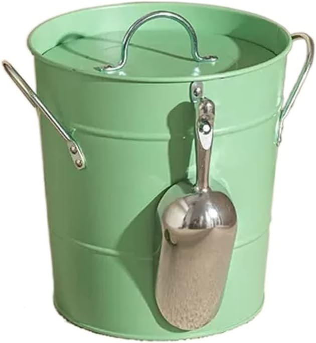 Ice Bucket 3.5 Liter Double Wall Ice Bucket Insulated Ice Buckets with Lid and Scoop Thickened Metal Ice Buckets, Party Beverage Tub for Home Kitchen Parties Cocktail Bar Ice Buckets for Cocktail Bar