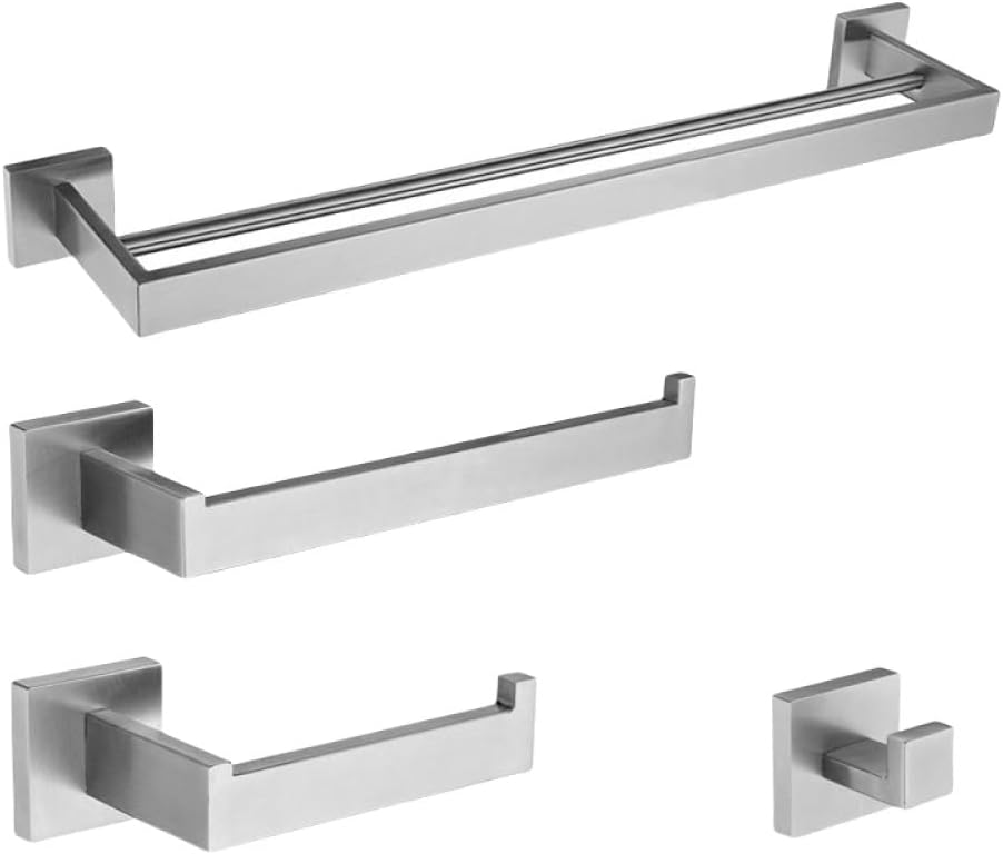 Stainless Steel Bathroom Accessories Brushed Nickel Towel Rack Toilet Paper Holder Towel Bar Hook Toilet Hardware,2 Bars Set 50,