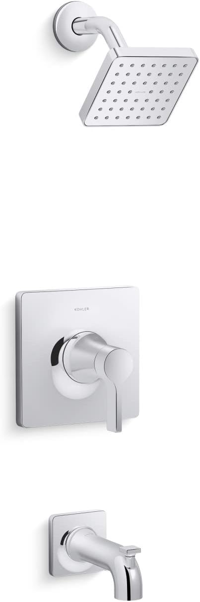 KOHLER TS28127-4G-CP Venza Rite-Temp Bath and Shower Trim Kit, Bath / Shower Faucet Set, 1.75 GPM, Polished Chrome