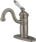 Kingston Brass KB1408PL Victorian Mono Block Lavatory Faucet, Brushed Nickel