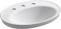 KOHLER Serif® Drop-in bathroom sink with 8' widespread faucet holes