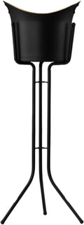 Ice Buckets Stainless Steel Floor-Standing Champagne Bucket Large Ice Bucket Bar Party(Black)