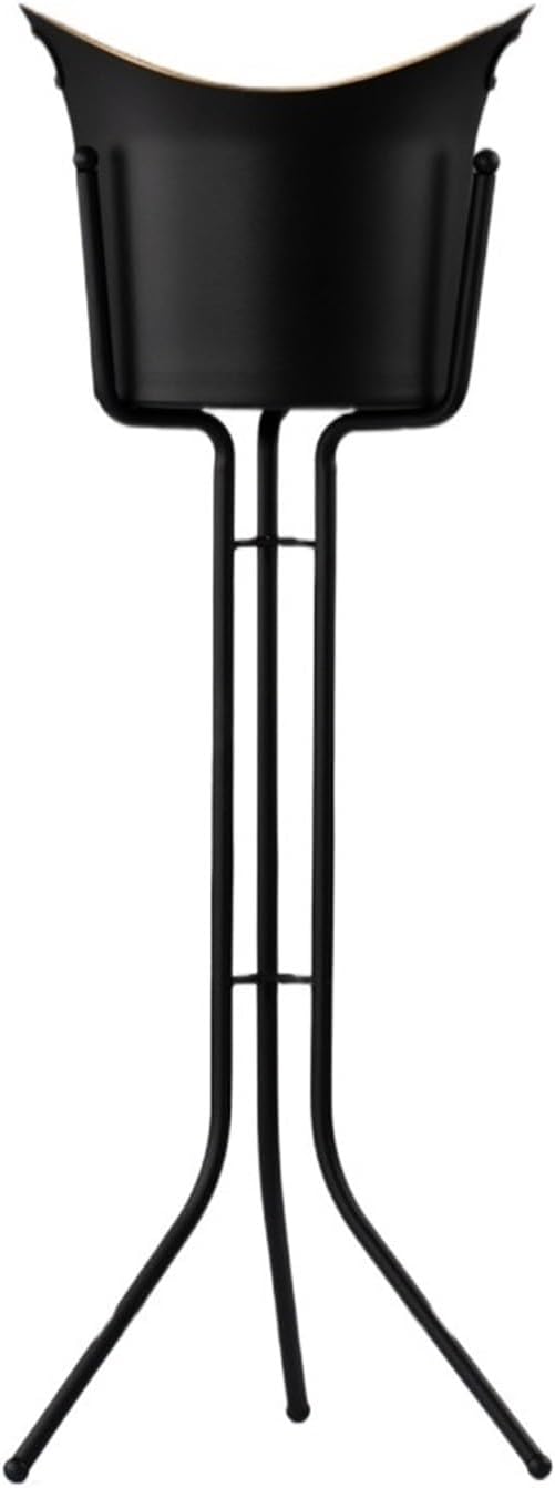 Ice Buckets Stainless Steel Floor-Standing Champagne Bucket Large Ice Bucket Bar Party(Black)