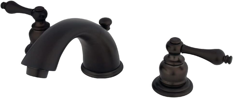Kingston Brass KB975AL Victorian Widespread Lavatory Faucet with Metal lever handle, Oil Rubbed Bronze