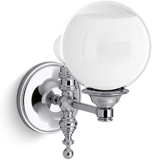 KOHLER Lighting 22546-SC01-CPL Damask 11' Tall 1 Light Water Globe Wall Sconce Polished Nickel