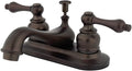 Kingston Brass KB605AL Restoration 4-Inch Centerset Lavatory Faucet with Metal lever handle, Oil Rubbed Bronze