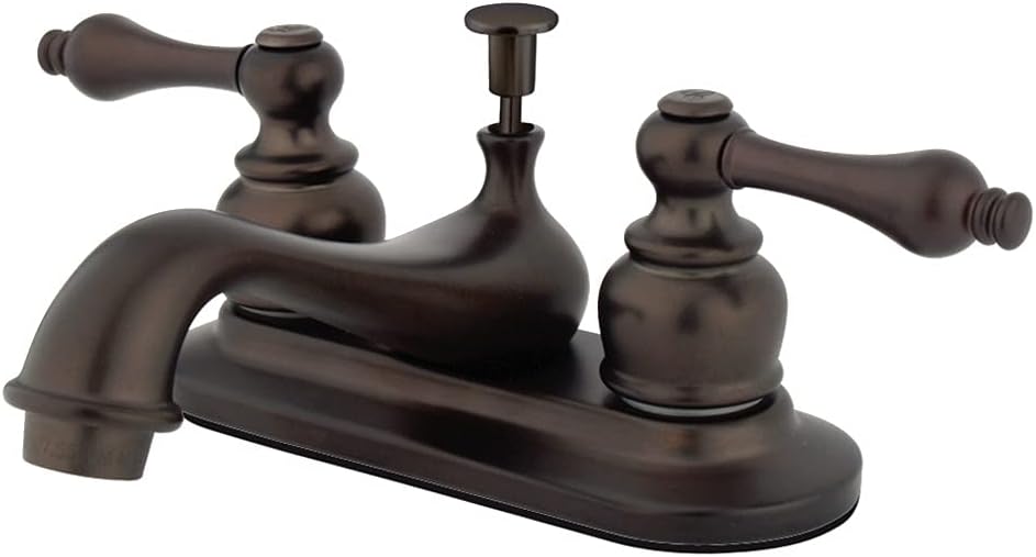 Kingston Brass KB605AL Restoration 4-Inch Centerset Lavatory Faucet with Metal lever handle, Oil Rubbed Bronze