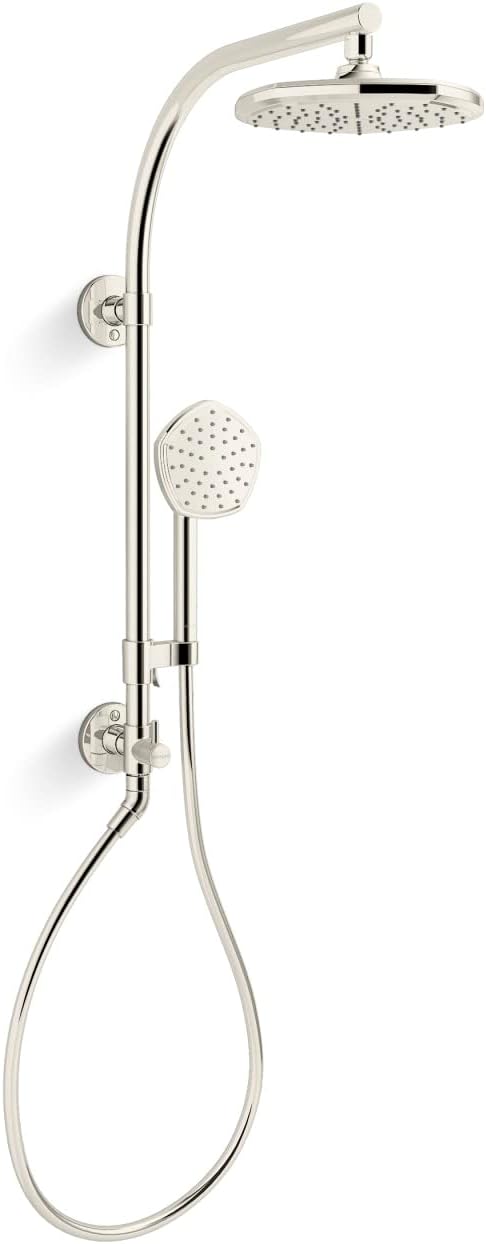 KOHLER 27118-G-SN Hydrorail-R Occasion Arch Shower Column Kit With Rainhead And Handshower 1.75 Gpm in Vibrant Polished Nickel