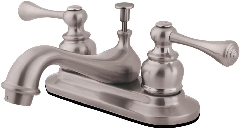 Kingston Brass GKB608BL Restoration 4-inch Centerset Lavatory Faucet with Retail Pop-up, Brushed Nickel