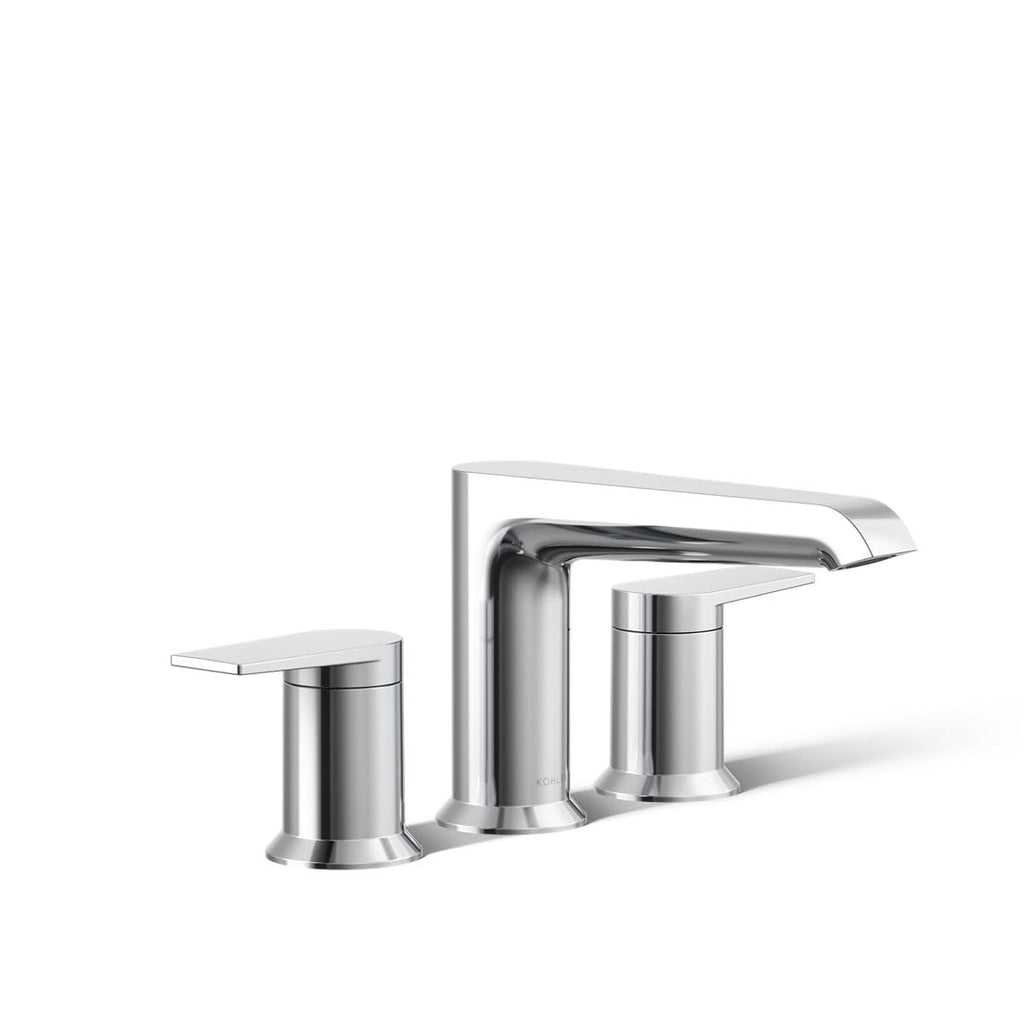 KOHLER K-T25740-4-CP Hint Two-Handle Deck-Mount Bath Faucet Trim, 10.0 GPM, Minimalist Design, Corrosion Resistant, Polished Chrome