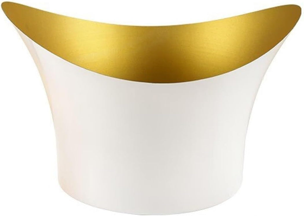 Ice Cube Trays Stainless-Steel Beverage Tub, Large 9L Stainless Steel Insulated Drink Tub and Ice Bucket with Double Handles, Drink Chiller for Parties, White+Gold Ice Bucket For Party