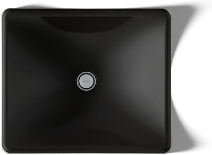 Kohler K-2833-7 DemiLav Above-Counter Single Bowl Bathroom Sink Black Black