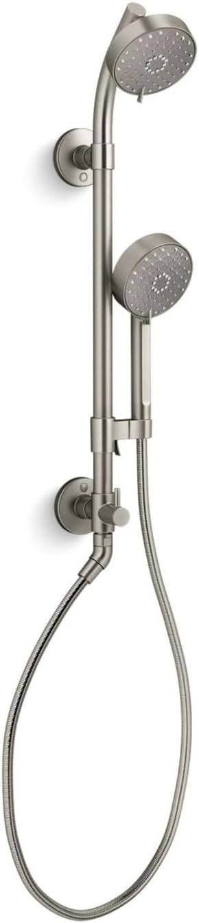 KOHLER 76471-Y-BN Awaken 1.75 GPM Retrofit Shower - Includes Shower Head, Hand Shower, Slide Bar and Hose, Vibrant Brushed Nickel