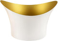 Ice Bucket Stainless-Steel Beverage Tub, Large 9L Stainless Steel Insulated Drink Tub and Ice Bucket with Double Handles, Drink Chiller for Parties, White+Gold Keeps Ice Cold & Dry