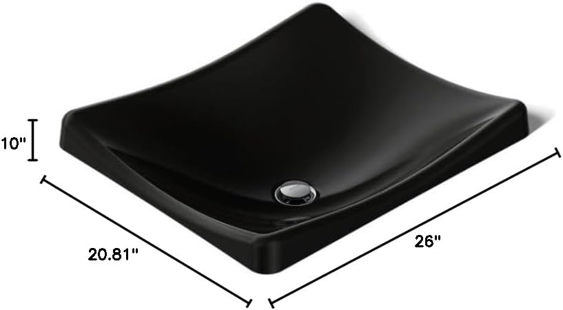 Kohler K-2833-7 DemiLav Above-Counter Single Bowl Bathroom Sink Black Black