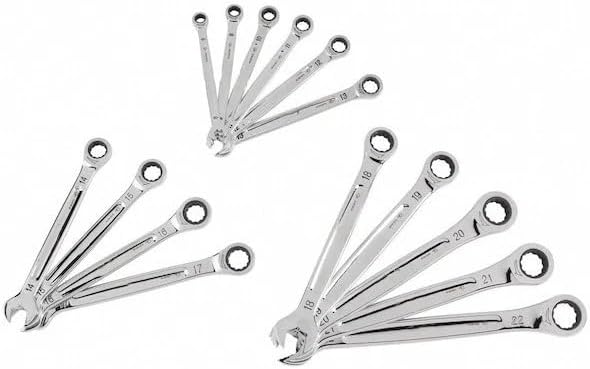 15pc 48-22-9516 for Milwaukee Ratcheting Combination Wrench Set Metric - Silver