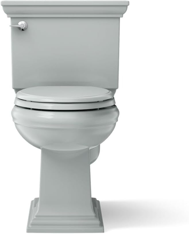 KOHLER Memoirs® Stately Two-piece elongated toilet, 1.28 gpf, Ice Grey