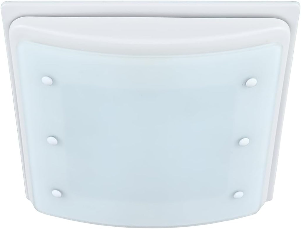 Good Housekeeping (90069) Buckingham 100 CFM 2.0 Sones Decorative Bathroom Ventilation Exhaust Fan with Light & Night-Light in Matte White