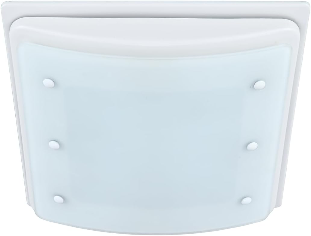 Good Housekeeping (90069) Buckingham 100 CFM 2.0 Sones Decorative Bathroom Ventilation Exhaust Fan with Light & Night-Light in Matte White