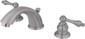 Kingston Brass KB978AL Victorian Widespread Lavatory Faucet with Metal lever handle, Brushed Nickel