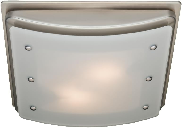 Good Housekeeping Buckingham (90064) 100 CFM 2.0 Sones Decorative Bathroom Ventilation Exhaust Fan with Light & Night-Light, Brushed Nickel