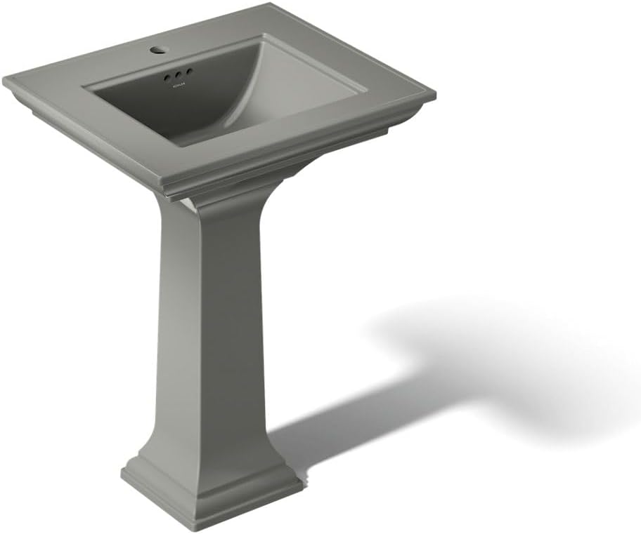KOHLER Memoirs Stately 24' Pedestal bathroom sink with single faucet, White