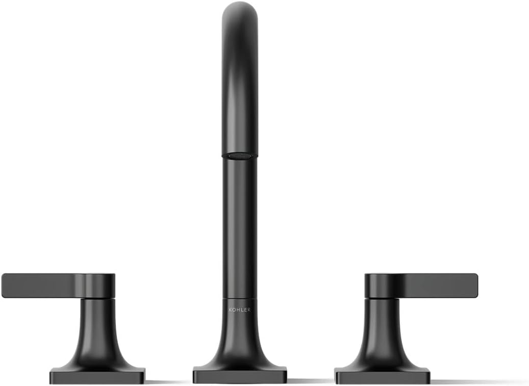 KOHLER K-T28131-4-BL Venza Deck-Mount Bath Faucet Trim, Two Handle, Premium Durable Material, Corrosion Resistant, Matte Black