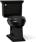 KOHLER K-3817-7 Memoirs Stately Comfort Height Two-Piece Elongated 1.28 GPF Toilet with AquaPiston Flush Technology and Left-Hand Trip Lever, Black Black