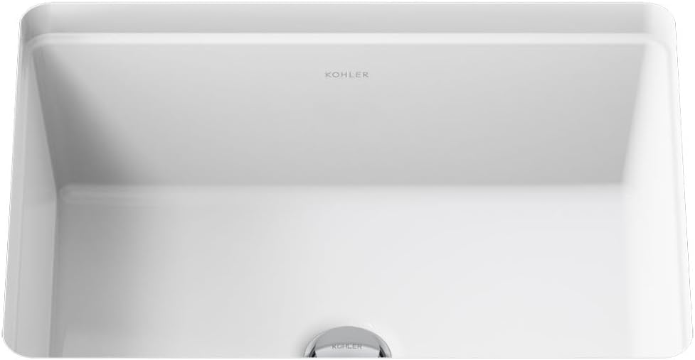 KOHLER Verticyl 17' Undermount Bathroom Vanity Sink With Overflow Drain, Undermount Bathroom Sink, White
