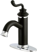 Fauceture LS5417RL Royale Single-Handle Bathroom Faucet with Push Pop-Up, Matte Black/Polished Chrome