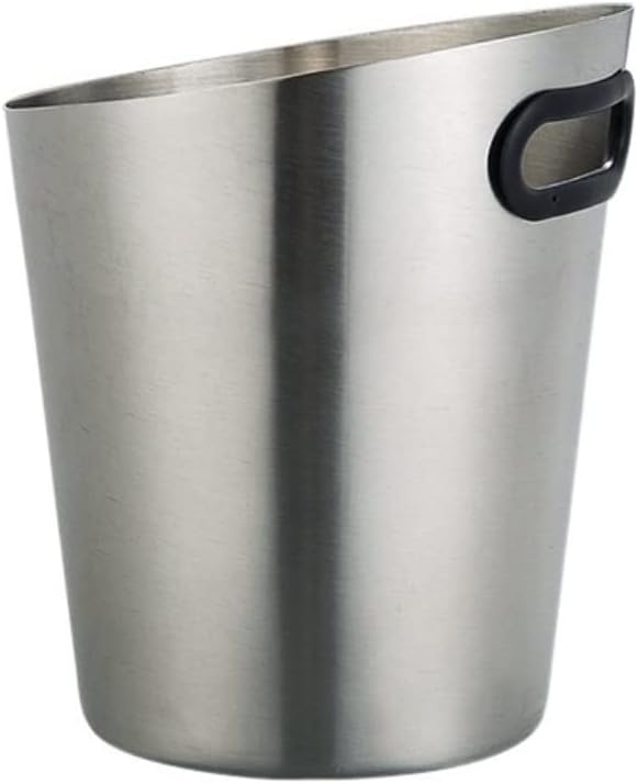 Drink Bucket Bar Supplies Inclined Stainless Steel Ice Bucket Champagne Bucket Bar Beer Bucket Cooler Bucket for Bar Club Ice Bucket for Parties(Silver)