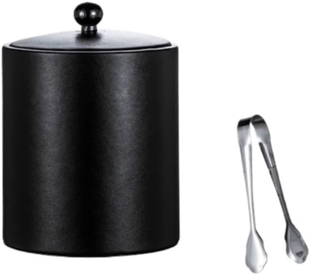 Ice Bucket, Stainless Steel Ice Bucket Filling, Ice Storage Bucket Ice Buckets For Parties(Black)