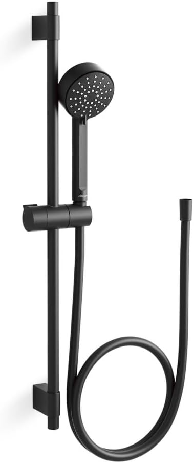 KOHLER K-35331-G-BL Elate® 28' Three-Function Handheld Shower Head with Hose Kit, 1.75 GPM, Adjustable Settings, Modern Design, Water Efficient, Matte Black
