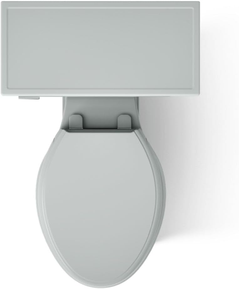 KOHLER Memoirs® Stately Two-piece elongated toilet, 1.28 gpf, Ice Grey