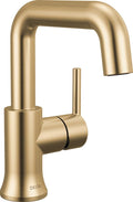 Delta Trinsic U-Spout 1-Hole Bathroom Faucet, Gold Single Hole Bathroom Sink Faucet, Metal Push-Pop Drain Assembly, Champagne Bronze 554HAR-CZ-DST