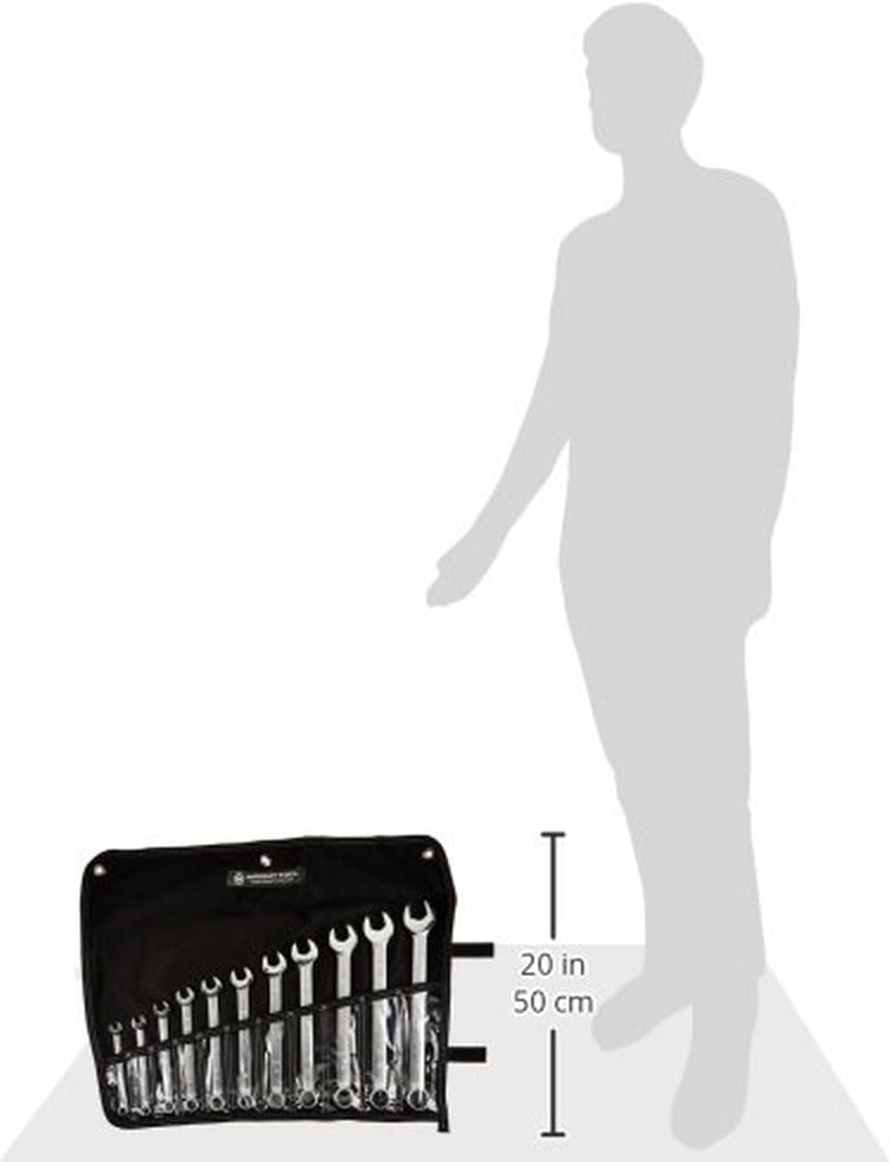 Wright Tool 711 Combination Wrench Set 12 Point Satin Finish 11 Piece 3/8 to 1 Inch Anti-Slip Forged Steel USA Made WrightGrip 2.0