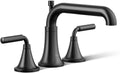 Kohler T26440-4-BL Tone™ Deck-Mount Bath Faucet Trim with Diverter, Matte Black
