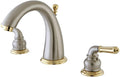 Kingston Brass KS2969 Naples Widespread Bathroom Faucet, Brushed Nickel/Polished Brass